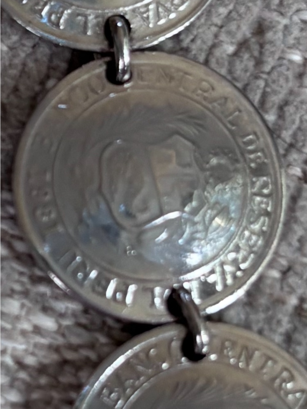 Silver-Tone Coin Link Bracelet
